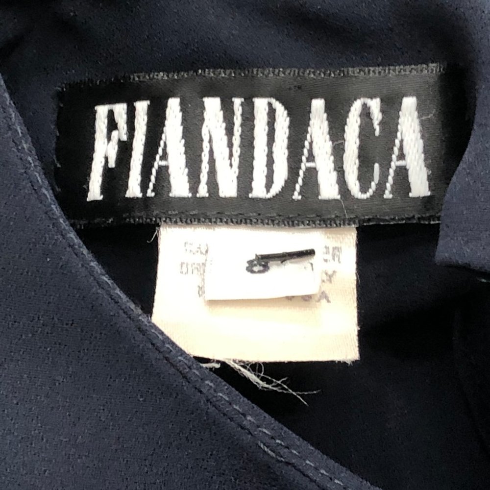 FIANDACA Vintage Navy Blue 3/4 Sheer Sleeve Layere - Picture 2 of 6
